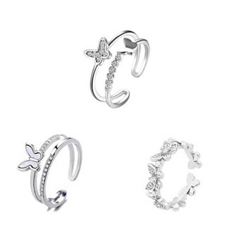 3 pc Cute Butterfly Rings Set for Women