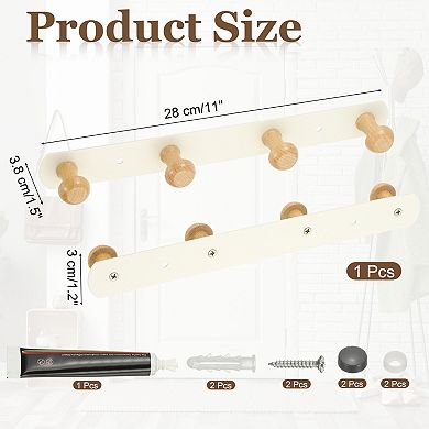 11 x 1.2 x 1.5 inch 1Set Coat Rack Wall Mount, Coat Hooks