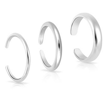 3 pc Adjustable Thin Toe Rings Set
