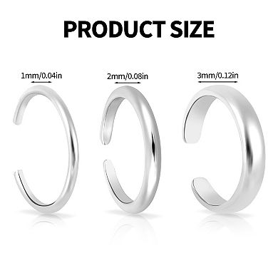 3PCS Adjustable Thin Toe Rings Set