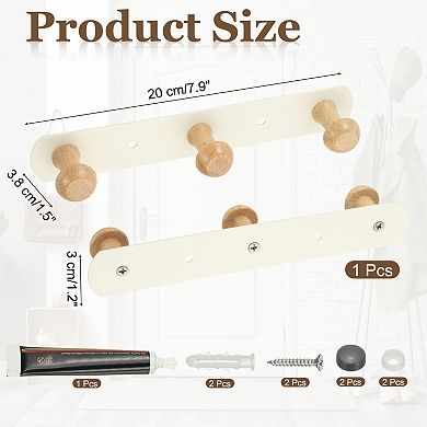 7.9 x 1.2 x 1.5 inch 1Set Coat Rack Wall Mount, Coat Hooks