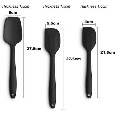 Silicone Spatula Set, Heat-Resistant, Nonstick, Steel Core, Ergonomic