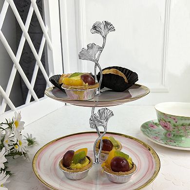 1Set Cake Tray Stand Handle Metal Cake Stands Holder 2.4"(W) Grey