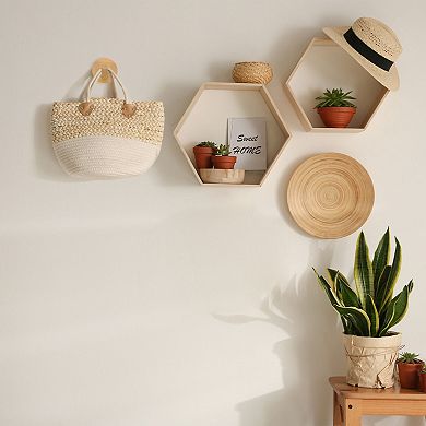 Wood Wall Hooks, Coat Hooks Wall Mounted or Self-Adhesive 2Pcs