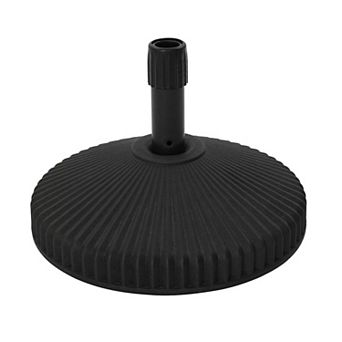 Black Heavy-Duty Round Outdoor Umbrella Base 20 in L x 20 in W x 11 in H for Patio
