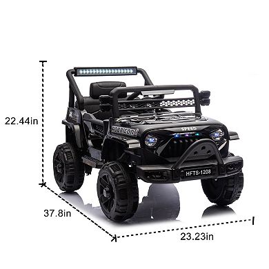 TOEMOA 12V Kids Ride On Electric Car with Parent Remote Control and LED Lights