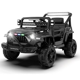 TOEMOA 12V Kids Ride On Electric Car with Parent Remote Control and LED Lights