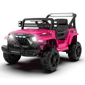 TOEMOA 12V Kids Ride On Electric Car with Parent Remote Control and LED Lights