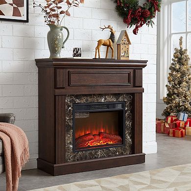 TV Stand with Electric Fireplace and Adjustable Flame