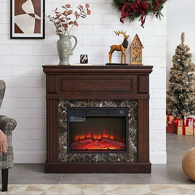TV Stand with Electric Fireplace and Adjustable Flame