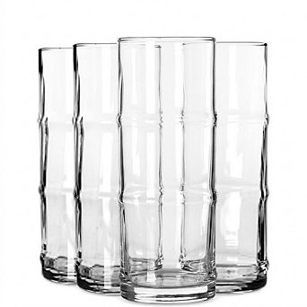 4 pc Highball Glass Set Modern Tall Glasses for Cocktails