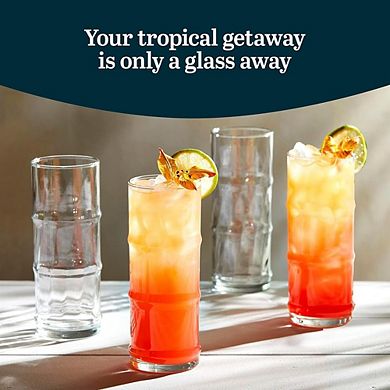 4-Piece Highball Glass Set Modern Tall Glasses for Cocktails