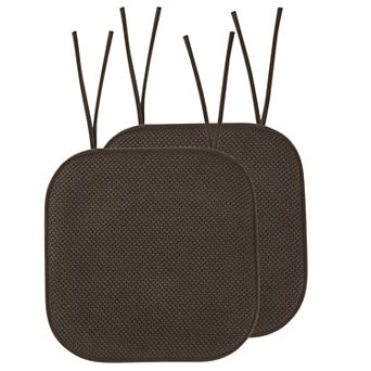 Elegant Comfort Honey Chair Cushion Covers with Ties - Non Skid Rubber Backing, Memory Foam 16"x16"