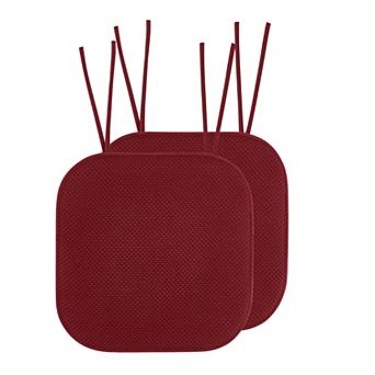 Elegant Comfort Honey Chair Cushion Covers with Ties - Non Skid Rubber Backing, Memory Foam 16"x16"