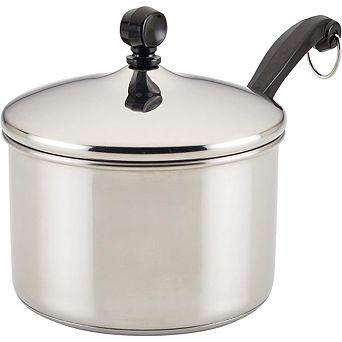 Stainless Steel Saucepan with Lid, Mirror-Satin Finish, Durable