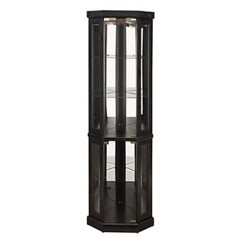 Lighted Corner Curio Cabinet - Display Case for Living Room