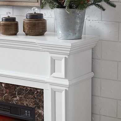 TV Stand with Electric Fireplace Mantel Heater Freestanding