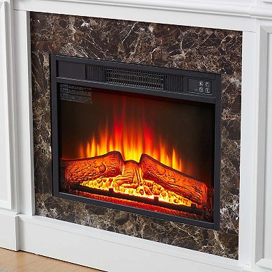 TV Stand with Electric Fireplace Mantel Heater Freestanding