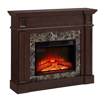 TV Stand with Electric Fireplace Mantel Heater Freestanding