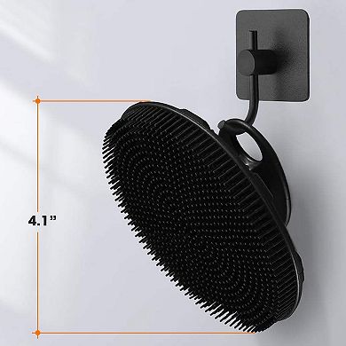 Cheer Collection Silicone Body Scrubber with Soft Bristles Easy Grip Handle and Hang Hole