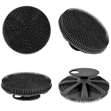 Cheer Collection Silicone Body Scrubber with Soft Bristles Easy Grip Handle and Hang Hole