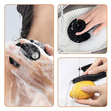 Cheer Collection Silicone Body Scrubber with Soft Bristles Easy Grip Handle and Hang Hole