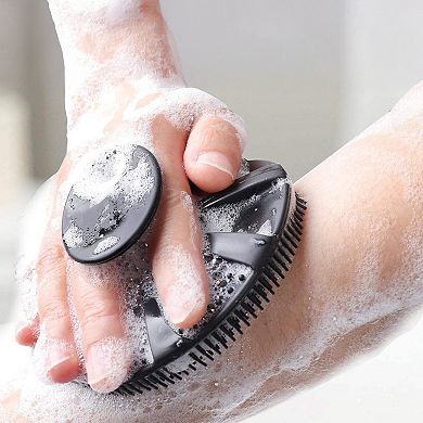 Cheer Collection Silicone Body Scrubber with Soft Bristles Easy Grip Handle and Hang Hole