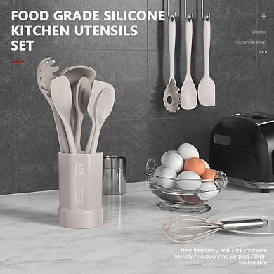 Silicone Cooking Utensils Set, Heat-Resistant, Nonstick Kitchen Tools