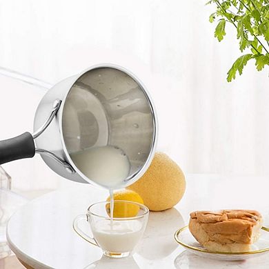Stainless Steel Saucepan with Lid, Heatproof Handle, Dishwasher Safe