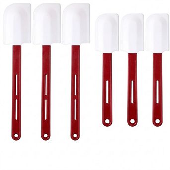 6 pc Silicone Rubber Spatula Set Heat Resistant, Nonstick, Durable