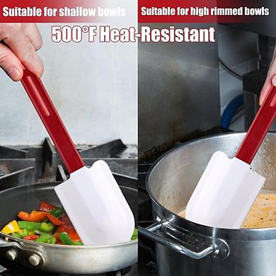 6-Pc Silicone Rubber Spatula Set Heat Resistant, Nonstick, Durable