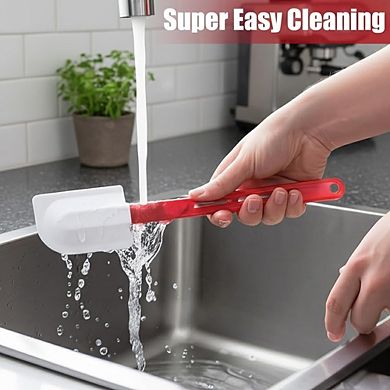 6-Pc Silicone Rubber Spatula Set Heat Resistant, Nonstick, Durable