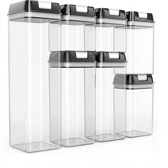 Airtight Food Storage Containers Set, BPA-Free Stackable Pantry Organizers