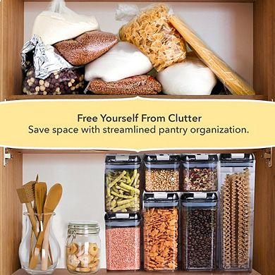 Airtight Food Storage Containers Set, BPA-Free Stackable Pantry Organizers