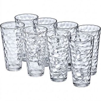 8 pc Plastic Tumbler Set BPA-Free, Shatterproof Drinkware