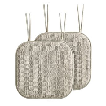 Elegant Comfort Chevron Chair Cushion Covers with Ties, Non Skid Rubber Backing, Memory Foam 16"x16"