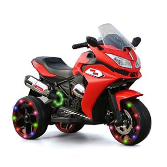Kids Electric Motorcycle Toy with Light-Up Wheels and Music MP3 Player