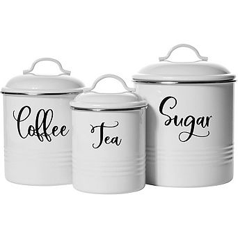 Rustic Vintage Food Storage Canister Set with Lids, Kitchen Organizers