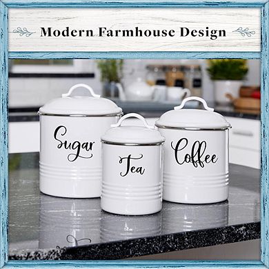 Rustic Vintage Food Storage Canister Set with Lids, Kitchen Organizers
