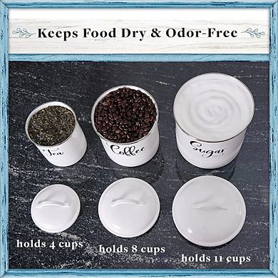 Rustic Vintage Food Storage Canister Set with Lids, Kitchen Organizers