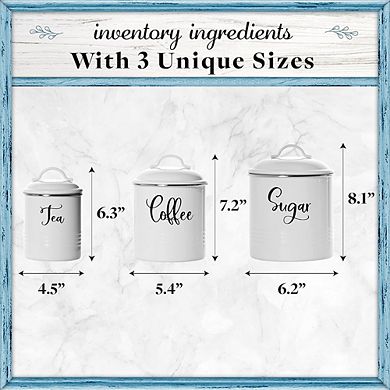 Rustic Vintage Food Storage Canister Set with Lids, Kitchen Organizers