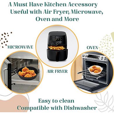 Silicone Air Fryer Liners, Reusable Non-Stick, Heat-Resistant Mats