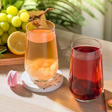 6pc Crystal Drinking Glass Set, Tall Highball Glasses for Cocktails