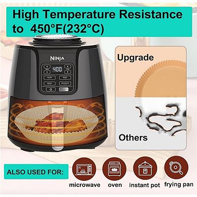 Air Fryer Liners, Disposable Non-Stick, Heat-Resistant Mats