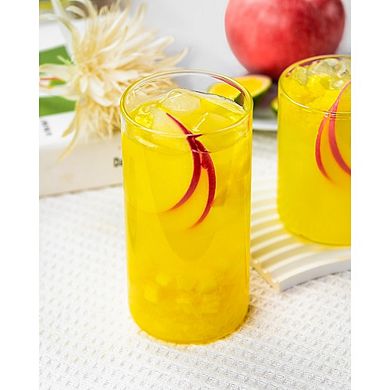 4pc Thin Highball Drinking Glasses, Clear Glass for Water & Cocktails