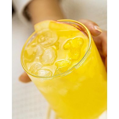 4pc Thin Highball Drinking Glasses, Clear Glass for Water & Cocktails
