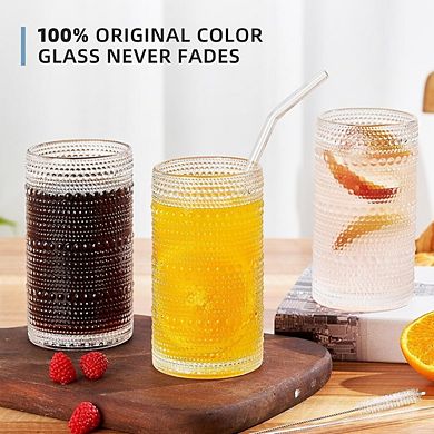 6-Piece Glass Set Vintage Style Glassware for Cocktails & Beverages