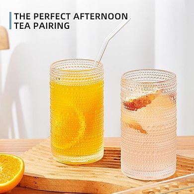 6-Piece Glass Set Vintage Style Glassware for Cocktails & Beverages