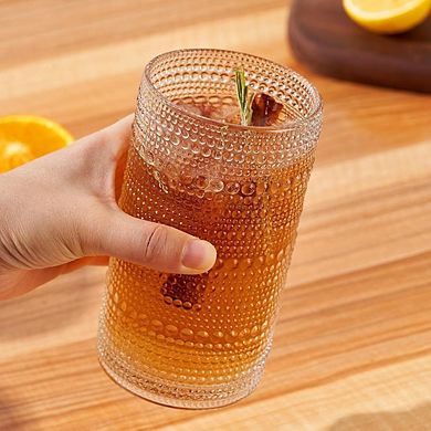 6-Piece Glass Set Vintage Style Glassware for Cocktails & Beverages