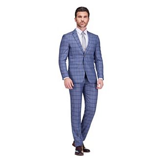 Gino Vitale Slim Fit 2 pc Performance Stretch Plaid Suit